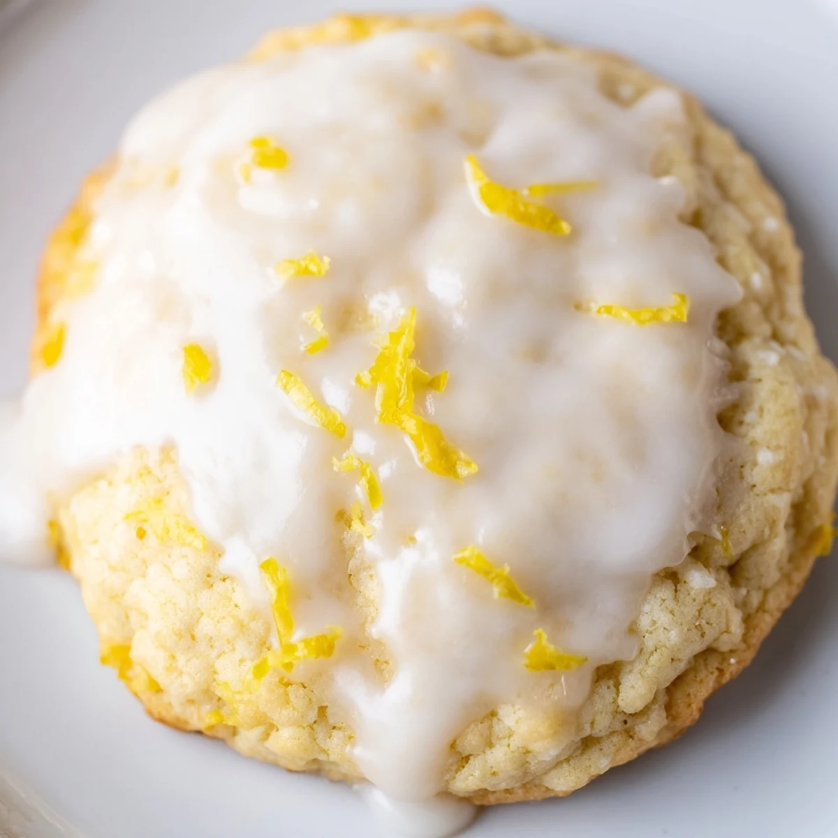 Freshly baked Lemon Ricotta Cookies with lemon glaze, cooling on a wire rack.