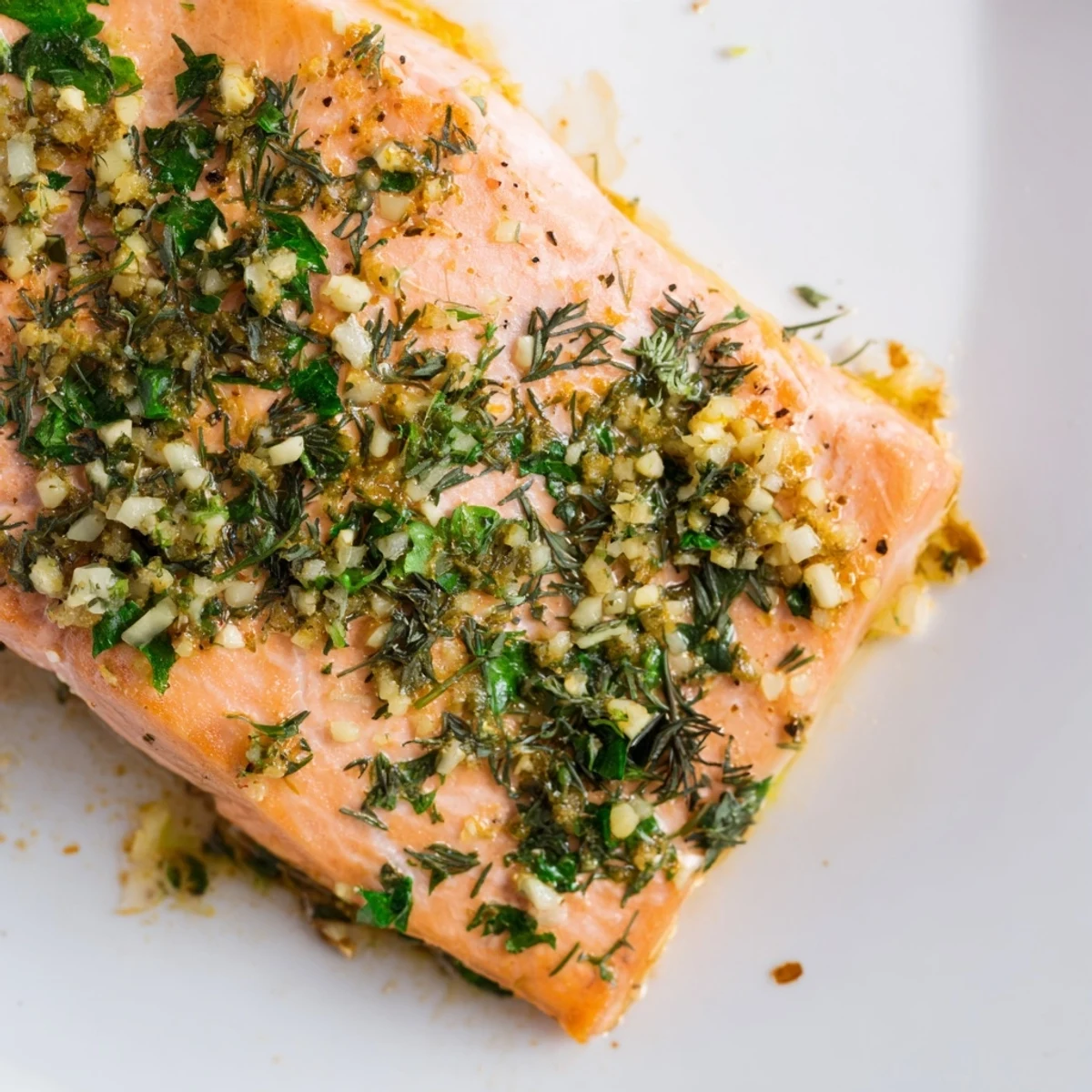 Grilled Lemon Herb Grilled Salmon Fillet fresh off the barbecue, showcasing a perfectly charred exterior and pink interior. 