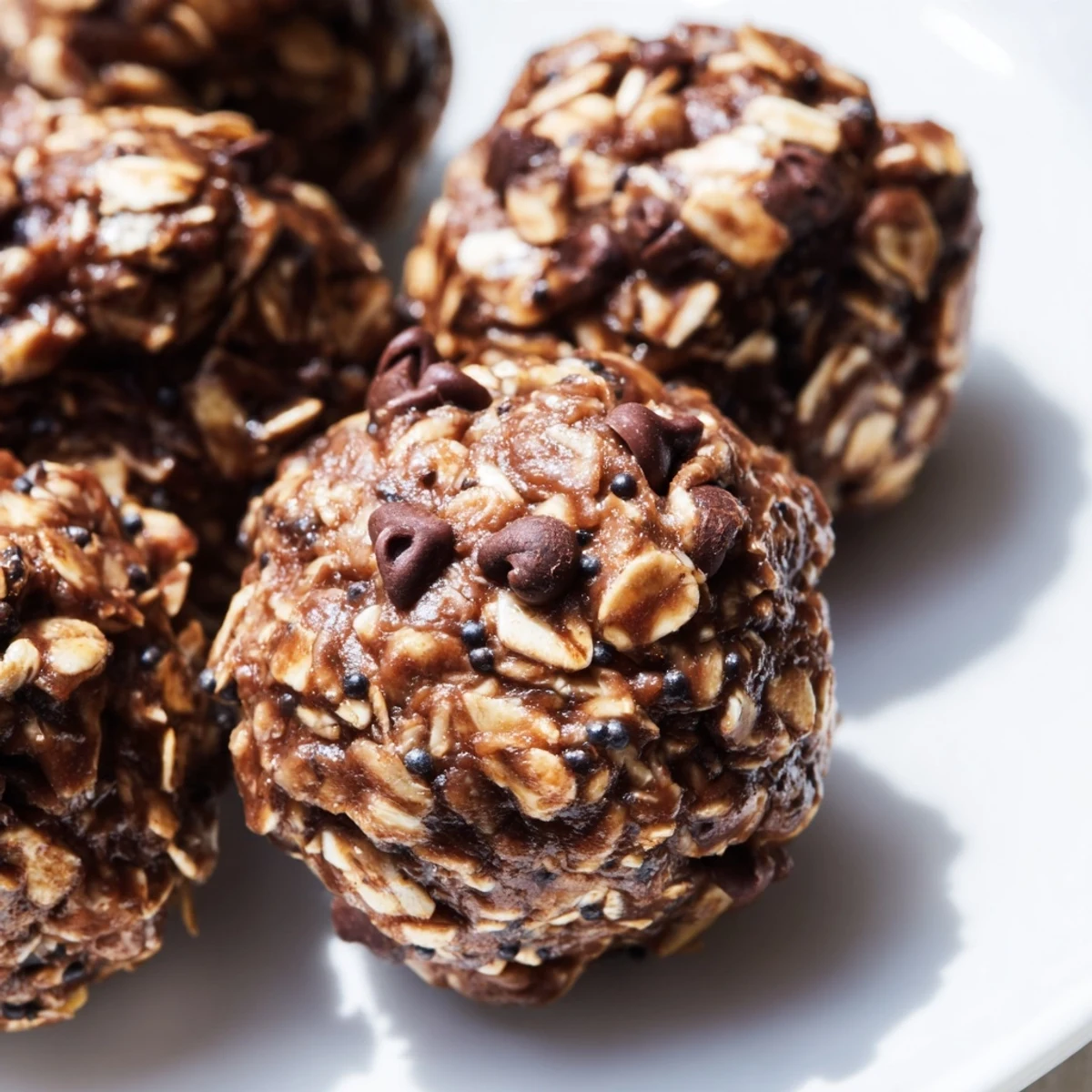 Healthy no-bake Chocolate Peanut Butter Energy Balls with Chia Seeds arranged on parchment for a quick on-the-go snack.