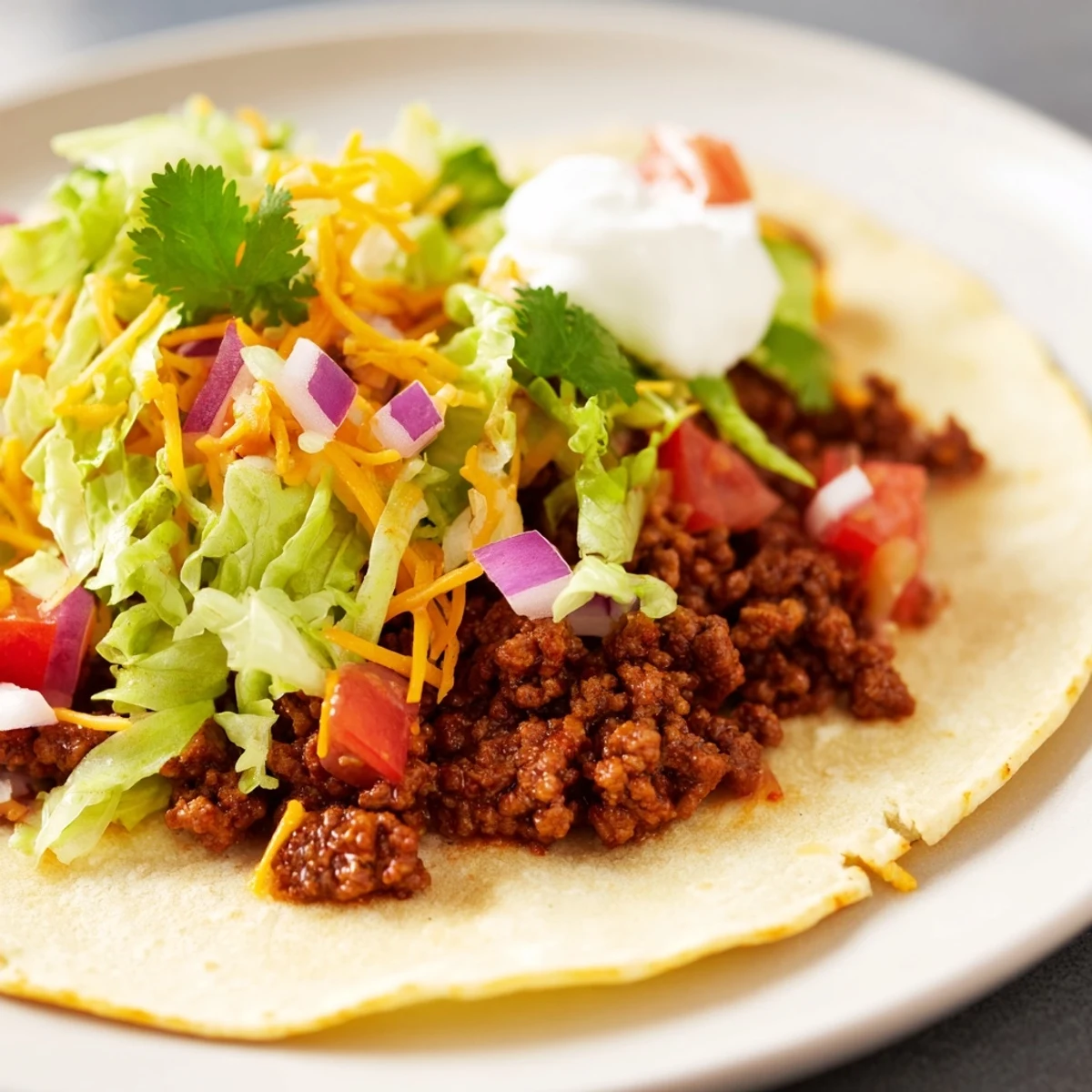 Sizzling Championship Beef Tacos: a close-up of tender beef filling, ready to be enjoyed with fresh garnishes.