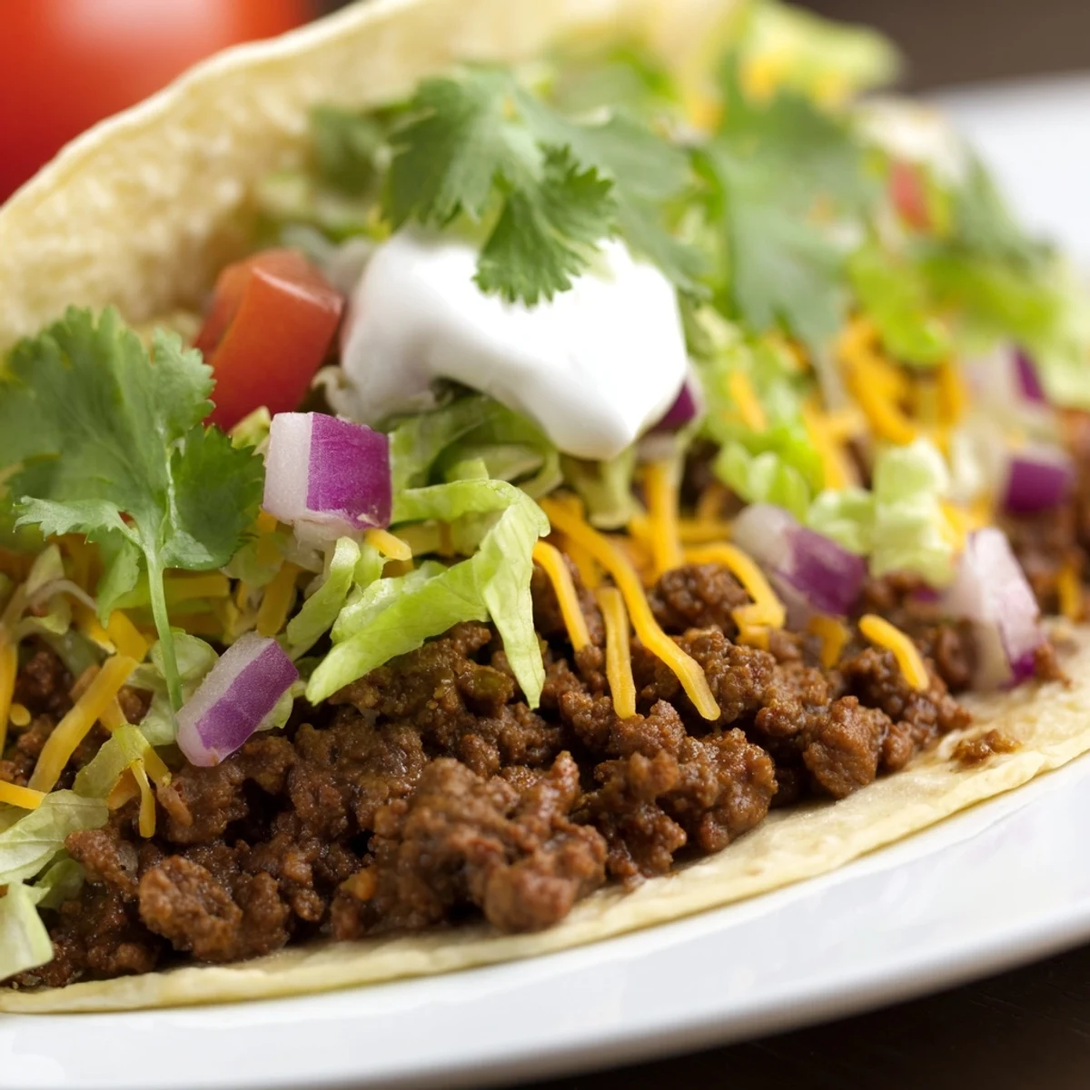 Warm corn tortillas overflowing with flavorful Championship Beef Tacos, a festive and savory dinner delight.