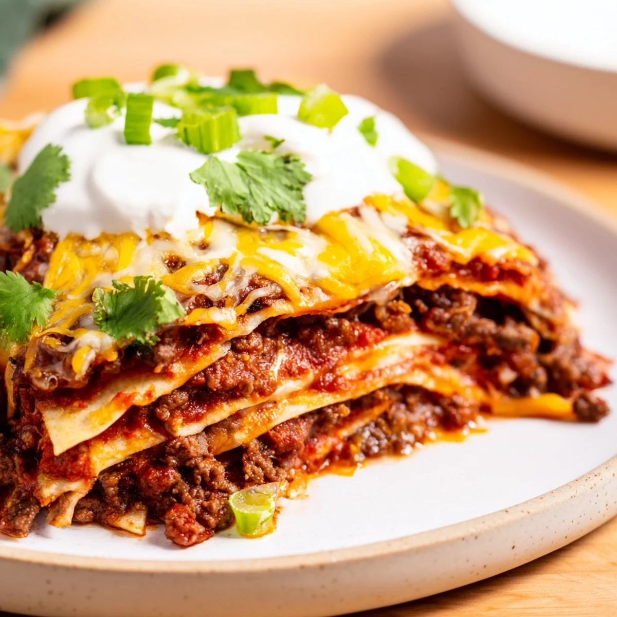 Savory ground beef and warm spices create a comforting Tex-Mex dish perfect for a family dinner table.