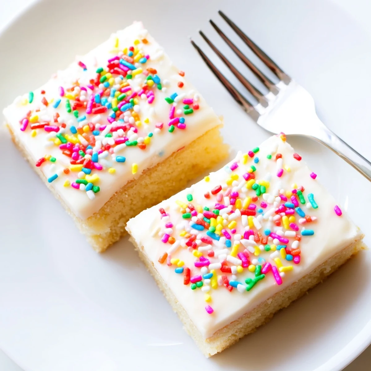 Freshly baked Sugar Cookie Bars with creamy frosting and colorful sprinkles, ready for a party platter.