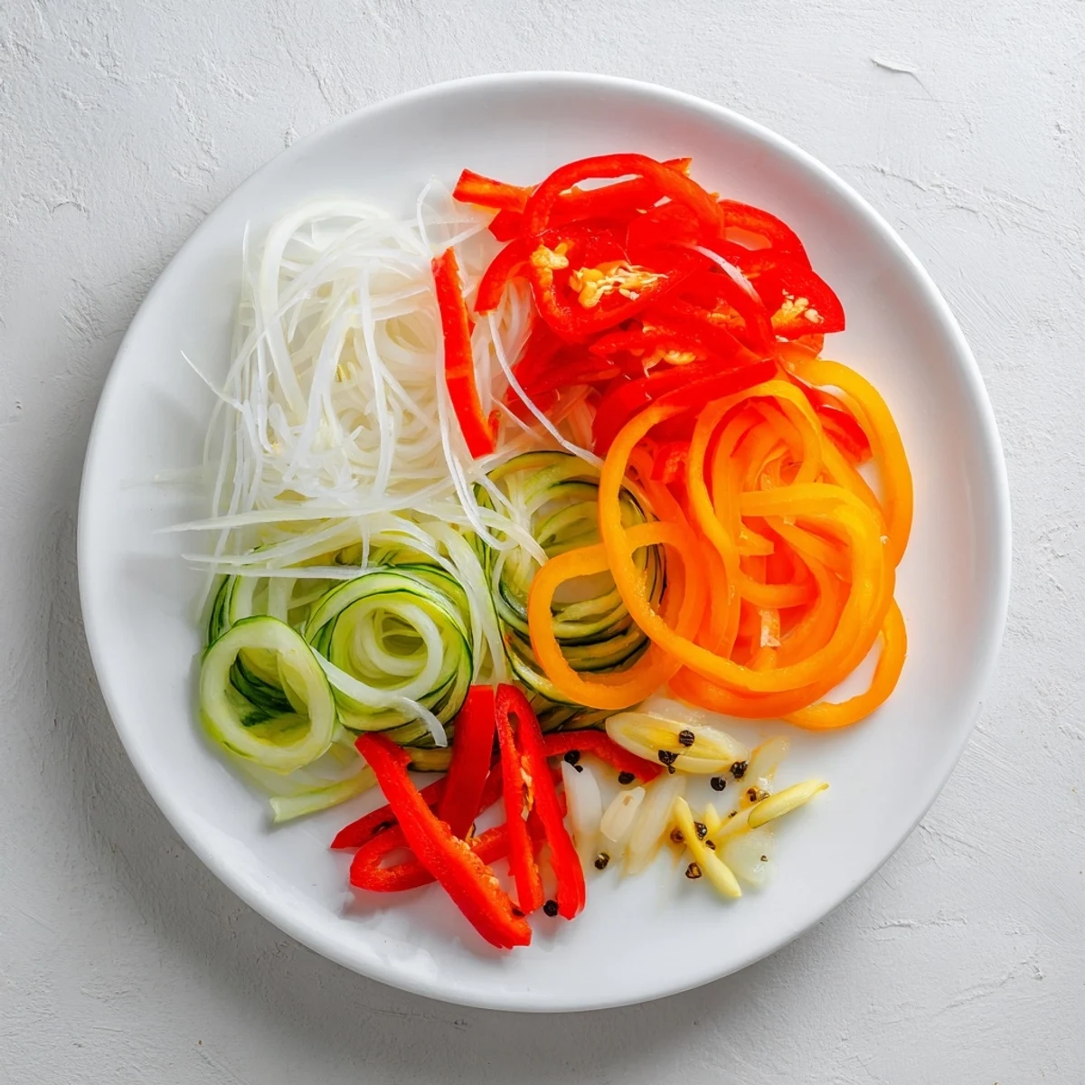 A close-up of the Vietnamese Vegetable Pickle Medley in a glass jar, showing julienned carrots and daikon in a tangy brine.