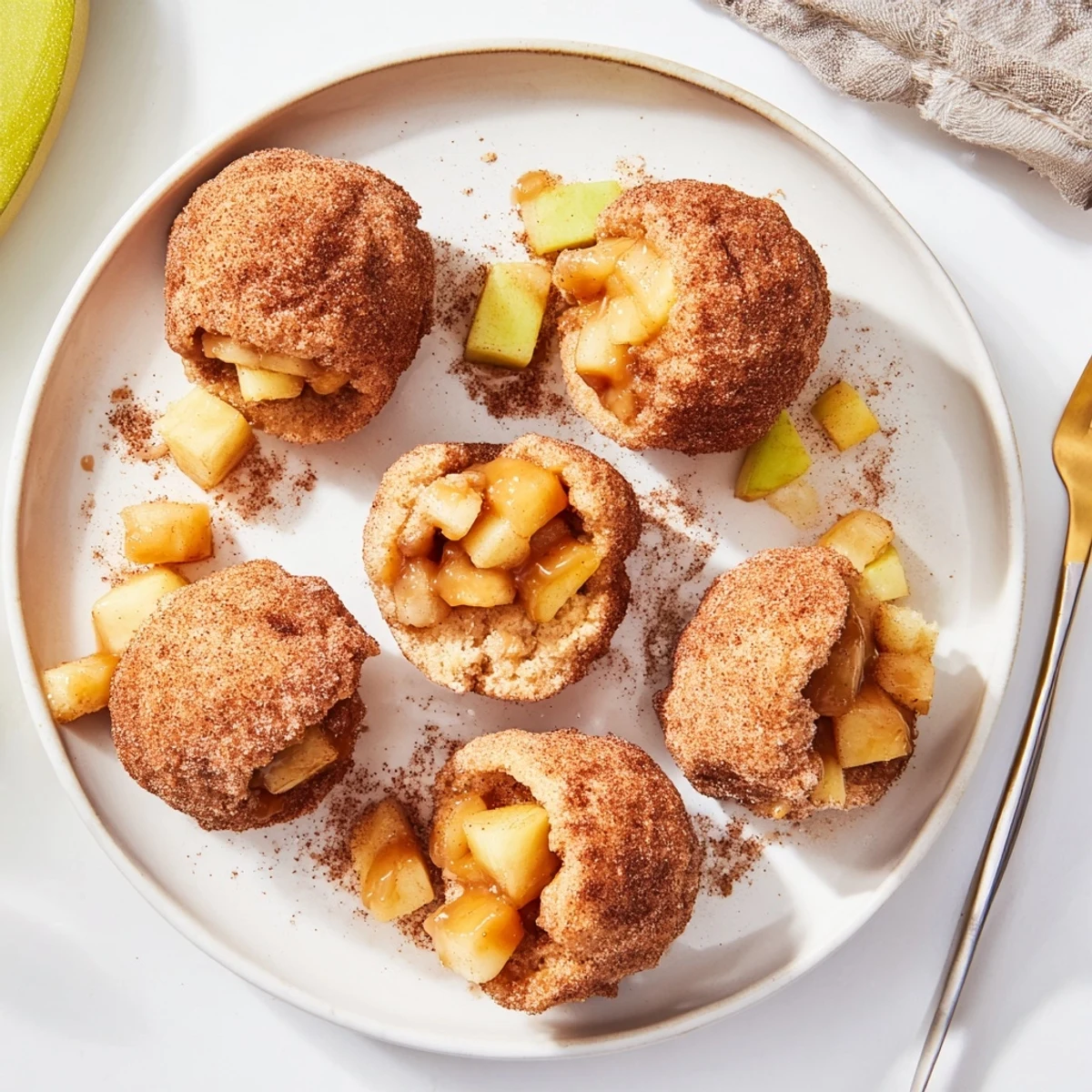 Golden caramel apple pie bombs with spiced apple filling and cinnamon sugar coating
