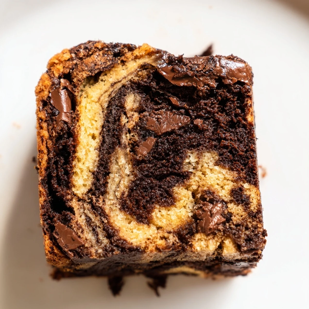 Fudgy chocolate brownie layer marbled with sweet banana bread in this easy dessert bars