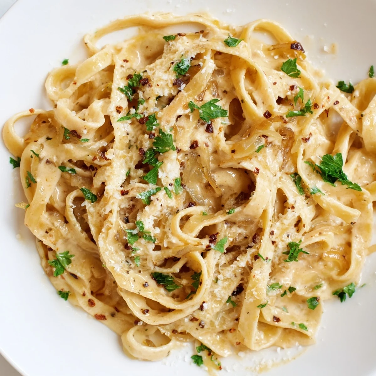 Sweet Heat Caramelized Onion Fettuccine