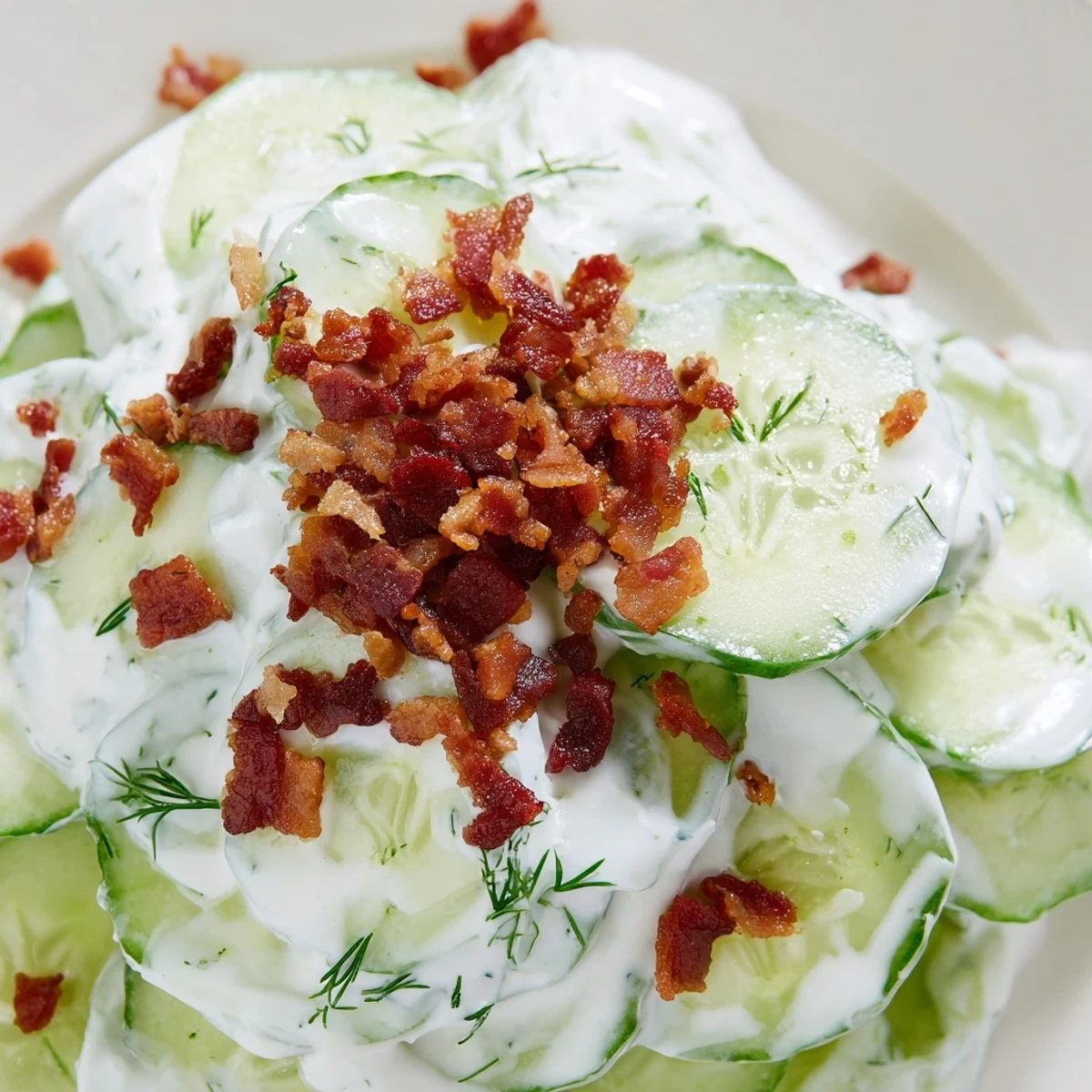 Healthy Cucumber Salad With Bacon
