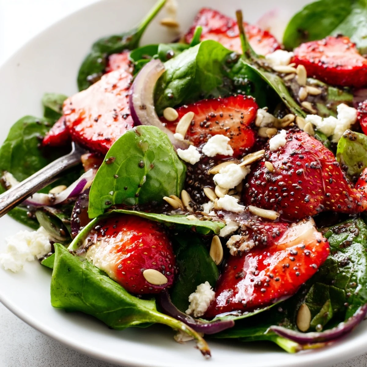 Strawberry Spinach Balsamic Poppy Seed