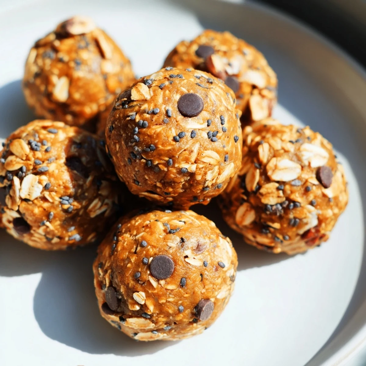 Golden No Bake Pumpkin Protein Balls arranged on a plate with warm autumn spices