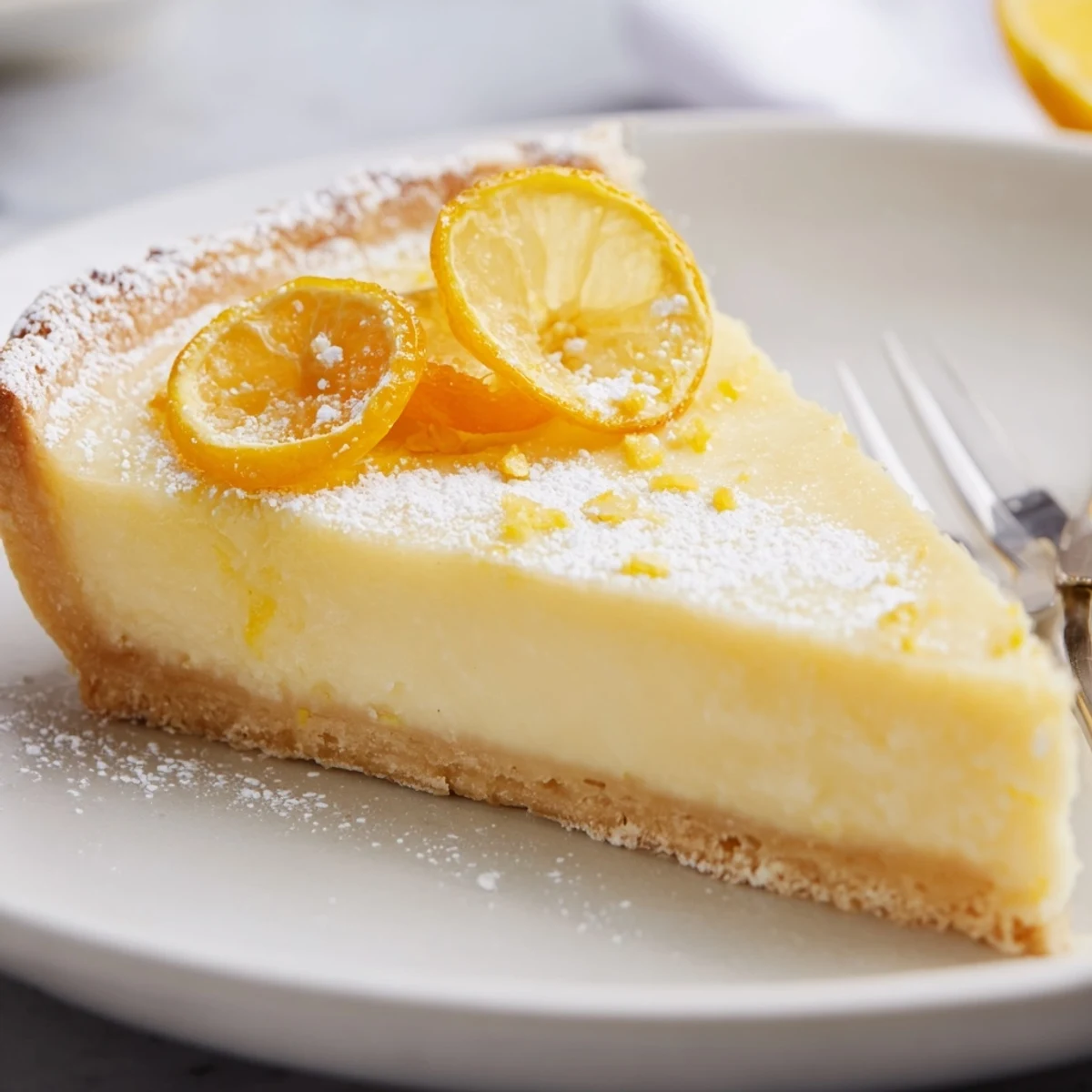 Creamy Lemon Tart Recipe showing silky lemon filling and golden buttery crust