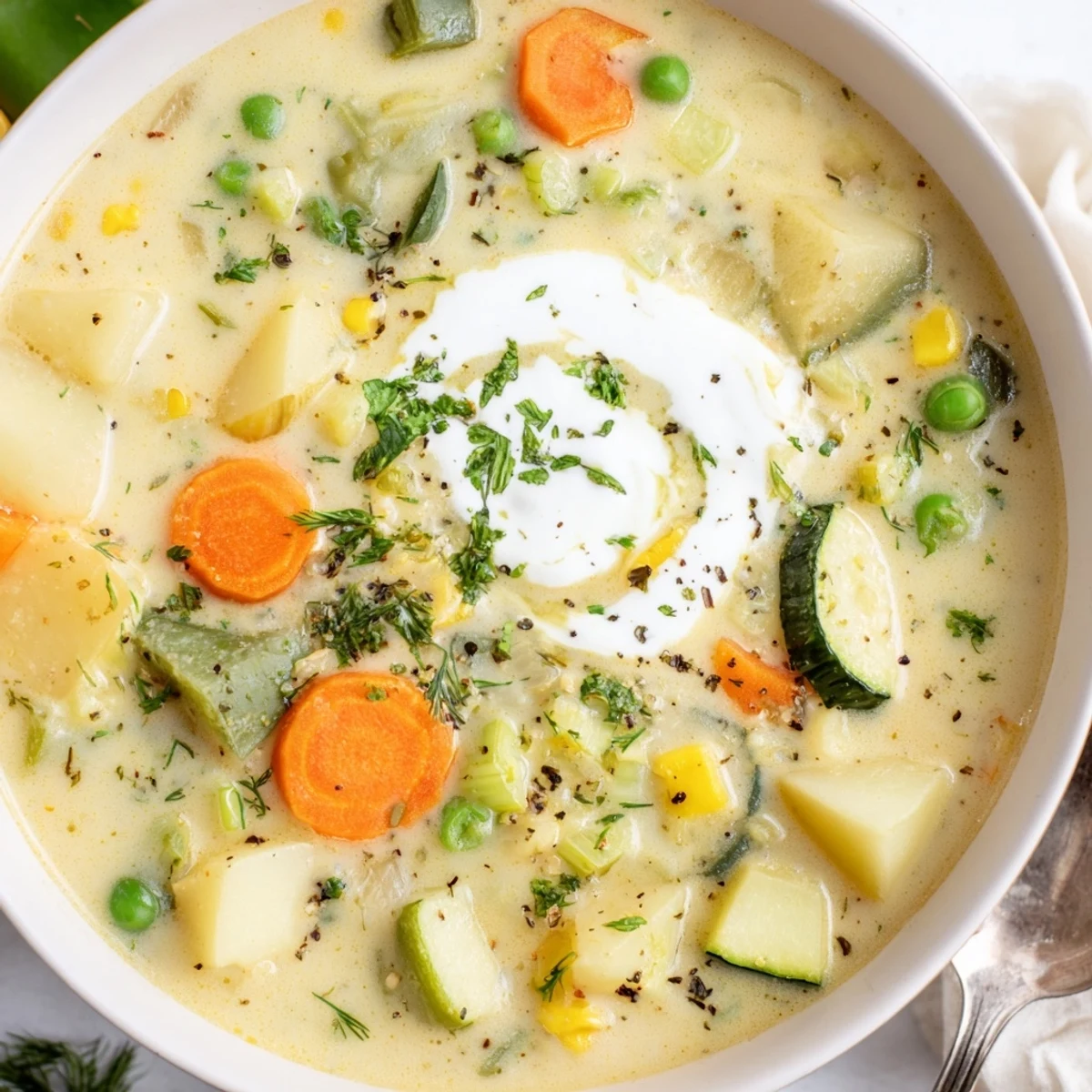 Creamy Vegetable Soup Recipe steaming in bowl, velvety texture with parsley garnish