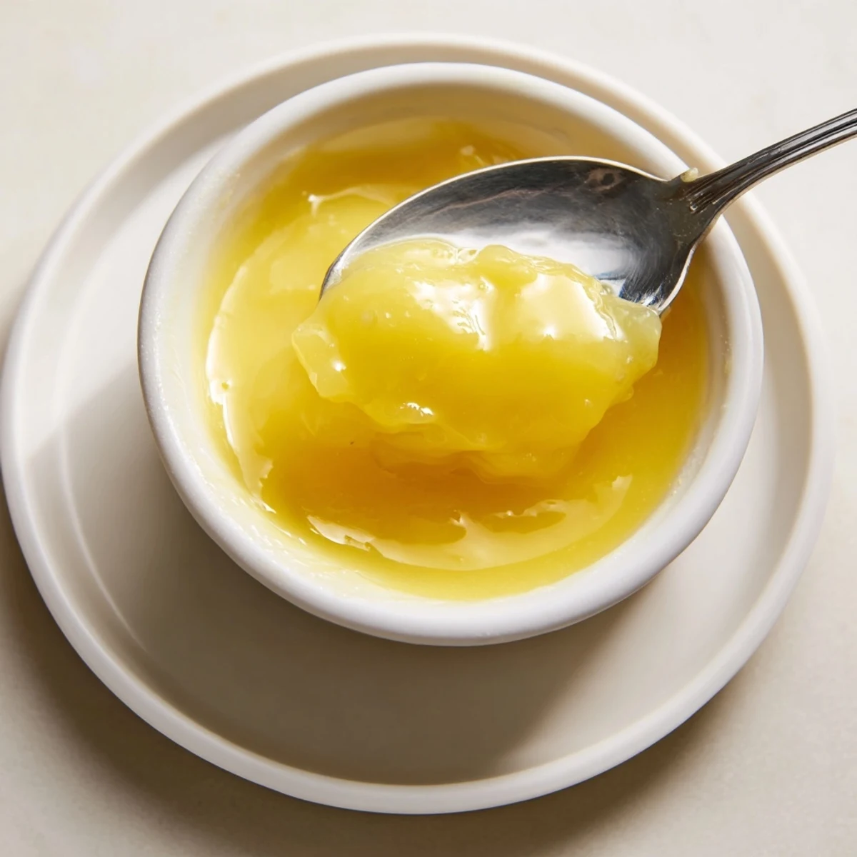 Lemon Curd Recipe in jar, glossy golden curd, zesty aroma, spooned over scones.