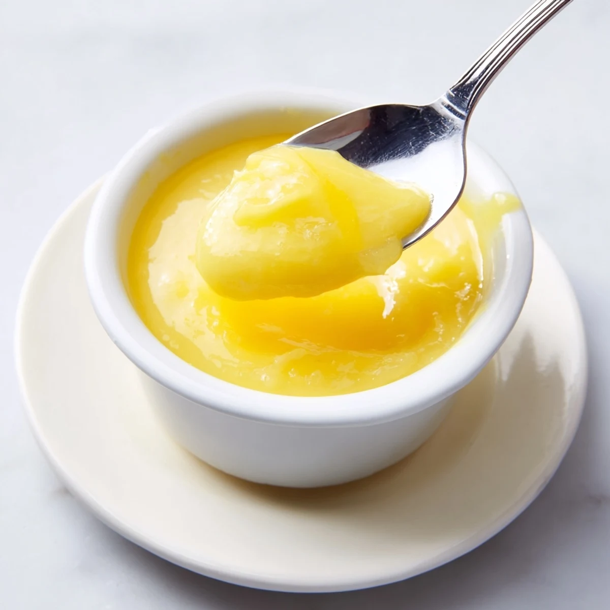 Warm Lemon Curd Recipe thickened in double boiler, silky, bright citrus tang.