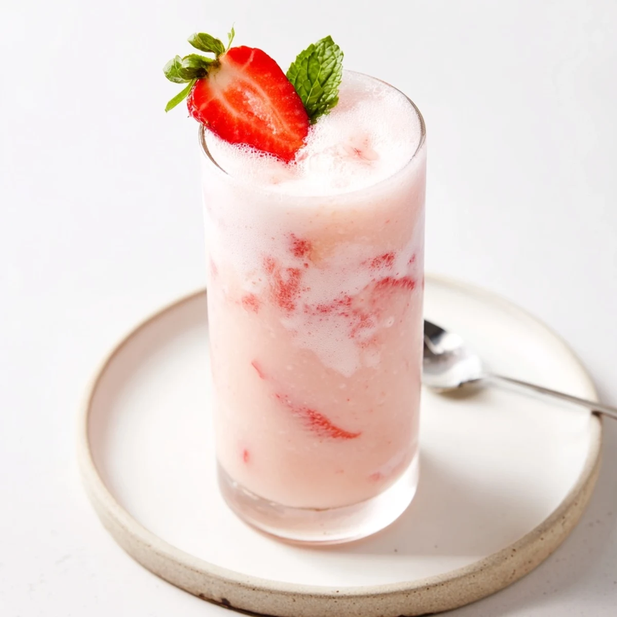 Chilled Strawberry Coconut Cooler Recipe in glasses, creamy coconut, bright lime tang  
