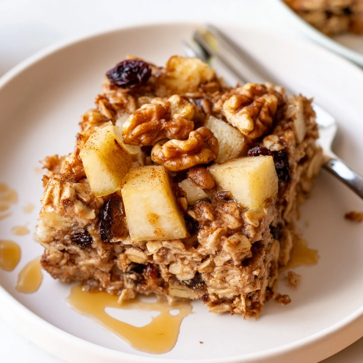 Delicious Apple Cinnamon Oatmeal Bake Recipe For Mornings steaming with golden spiced crust