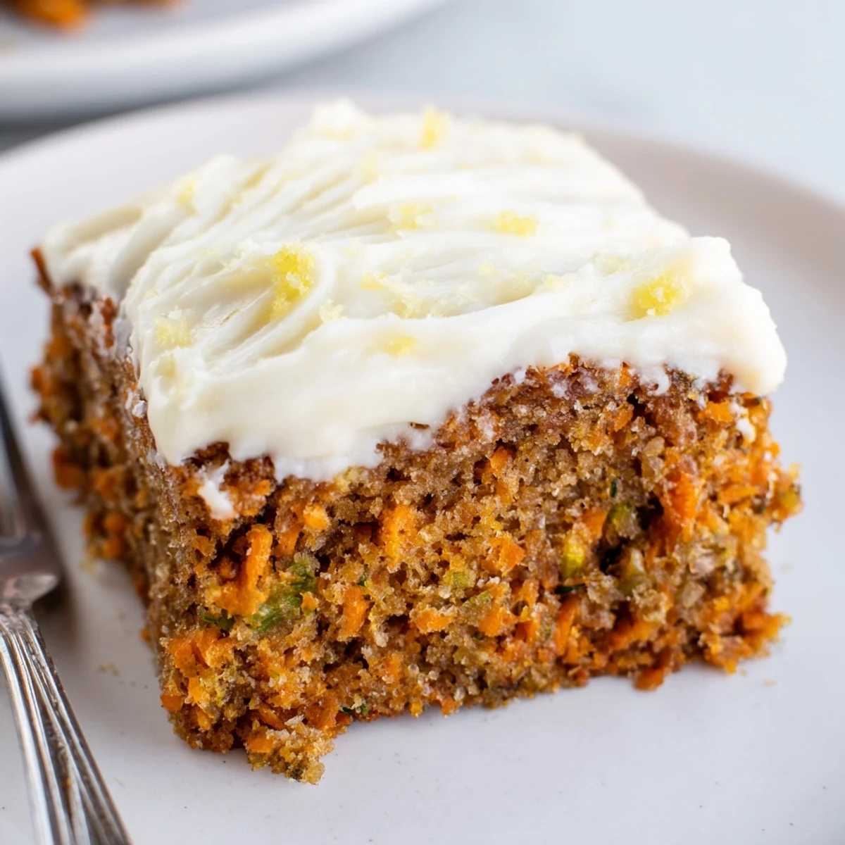Spiced Ginger Carrot And Zucchini Bars With Lemon Cream Cheese Frosting, tangy glaze