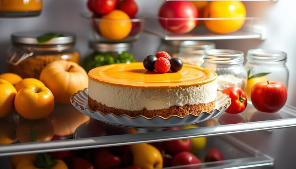 Refrigerating cheesecake