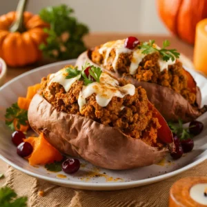 Turkey Stuffed Sweet Potatoes: A Cozy Fall Dinner