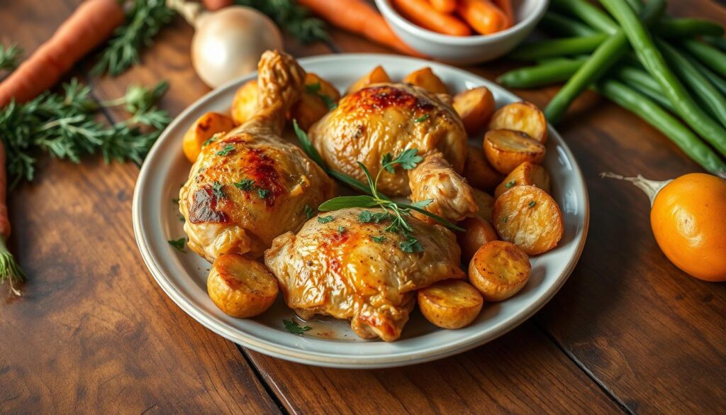 chicken and potatoes