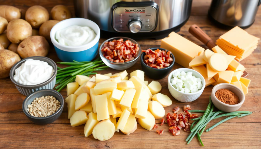 slow cooker cheesy potatoes