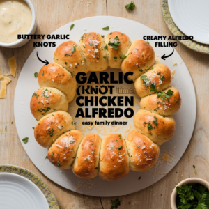 garlic knot chicken alfredo ring