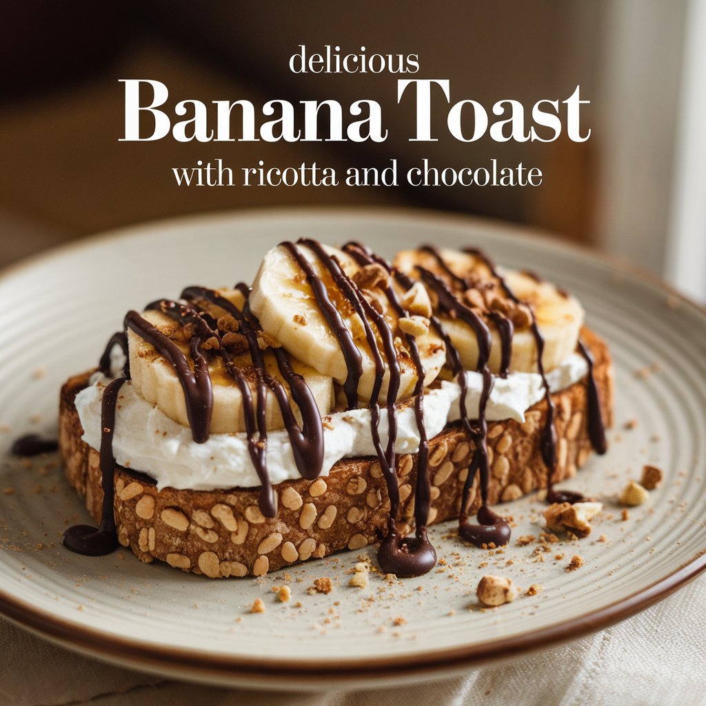 banana toast with ricotta and chocolate